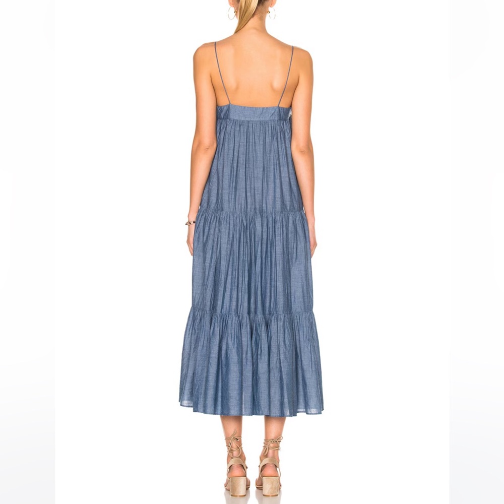 Apiece Apart • Tangiers Spaghetti Midi Dress in Chambray - Picture 4 of 11